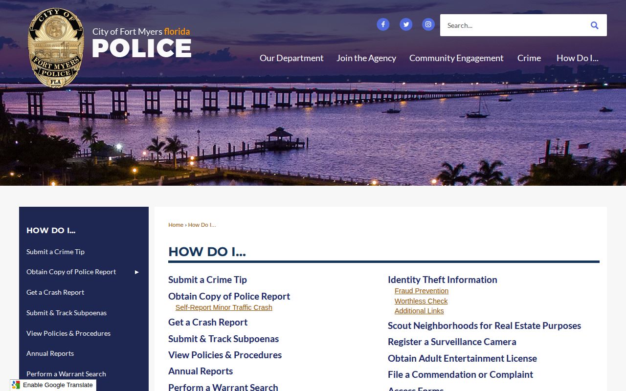 Fort Myers FMPD official arrest search routing for Lee County busted mugshots and booking records