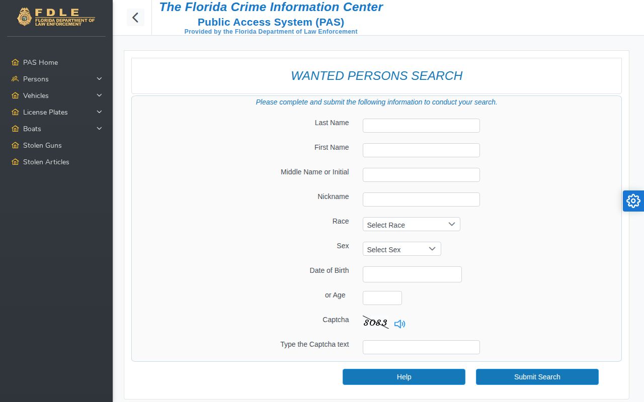 FDLE public warrant lead search for Lee County